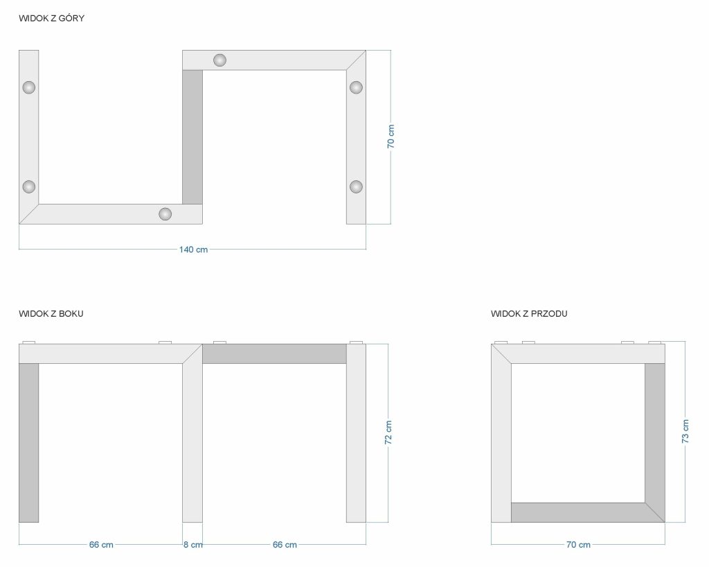 Noga do stołu pod blat szklany Geo - obrazek 3