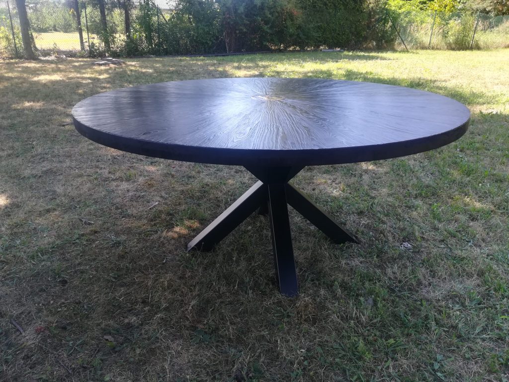 Stół sosnowy okrągły z litego drewna średnica 140 cm - obrazek 9