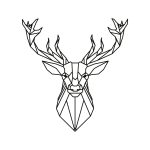 Dekoracja ścienna metalowa geometryczna Jeleń 50 cm