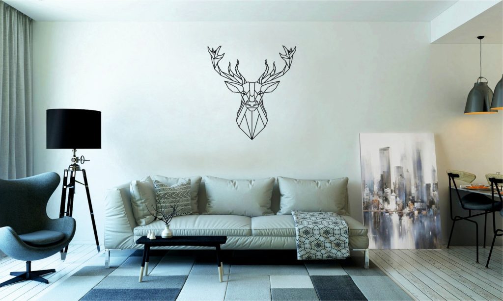 Dekoracja ścienna metalowa geometryczna Jeleń 50 cm - obrazek 4