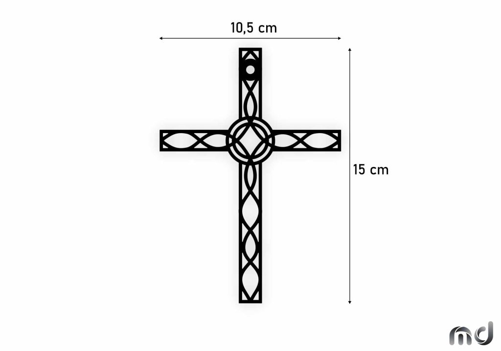 Krzyż metalowy KNS024 15 cm - obrazek 2