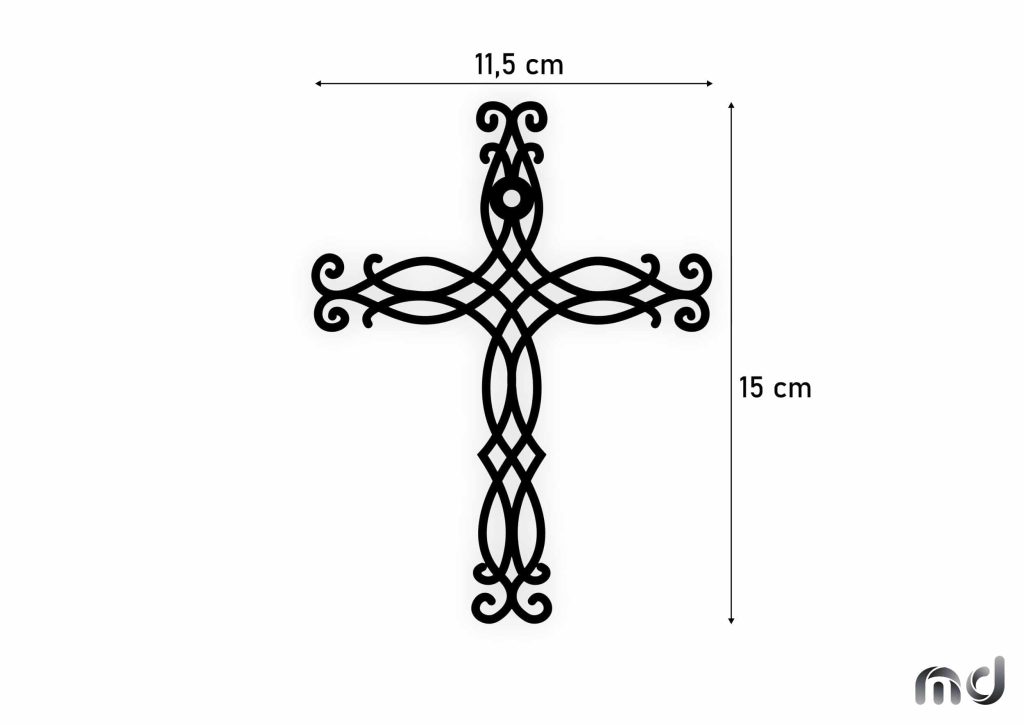 Krzyż metalowy KNS025 15 cm - obrazek 2
