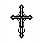 Krzyż metalowy na ścianę KNS005 15 cm