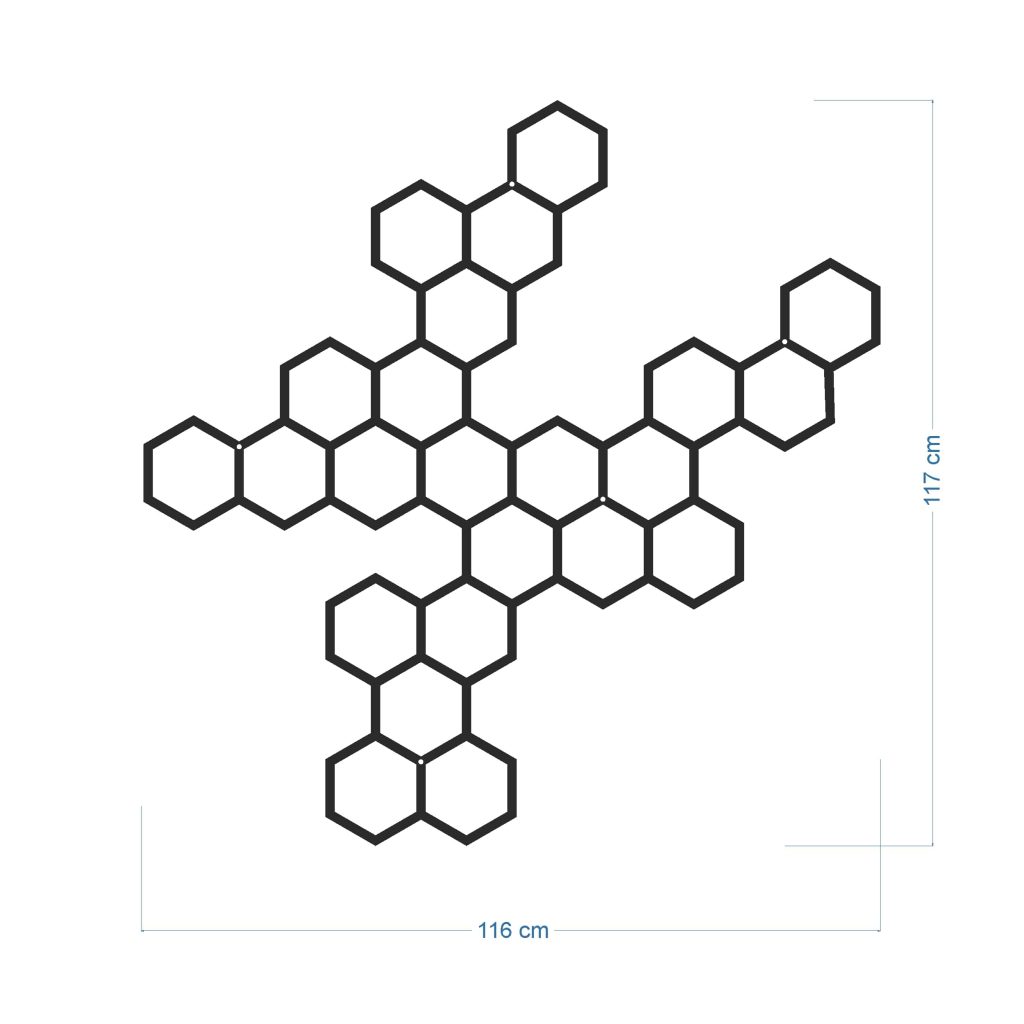 Dekoracja ścienna metalowa na rośliny pnące Heksagon 116x117 cm - obrazek 2
