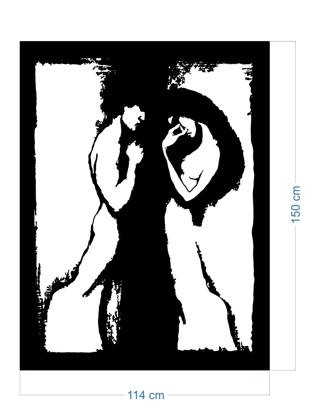 Obraz metalowy ścienny Kochankowie 114x150 cm - obrazek 2