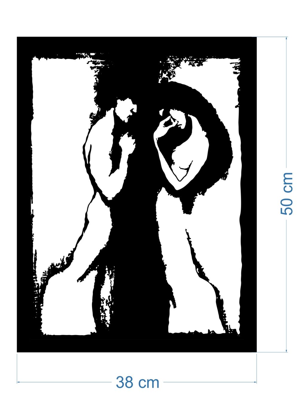 Obraz metalowy ścienny Kochankowie 38x50 cm - obrazek 2