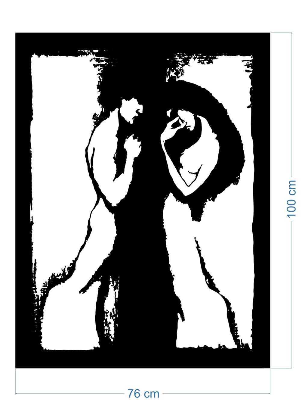 Obraz metalowy ścienny Kochankowie 76x100 cm - obrazek 2