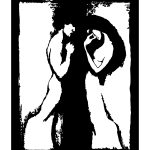 Obraz metalowy ścienny Kochankowie 114x150 cm