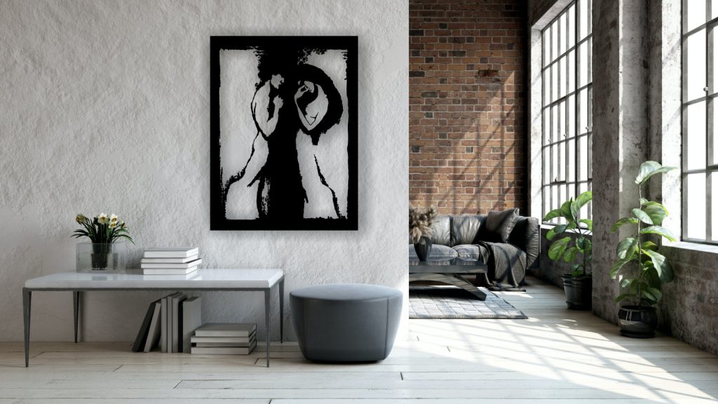 Obraz metalowy ścienny Kochankowie 114x150 cm - obrazek 3