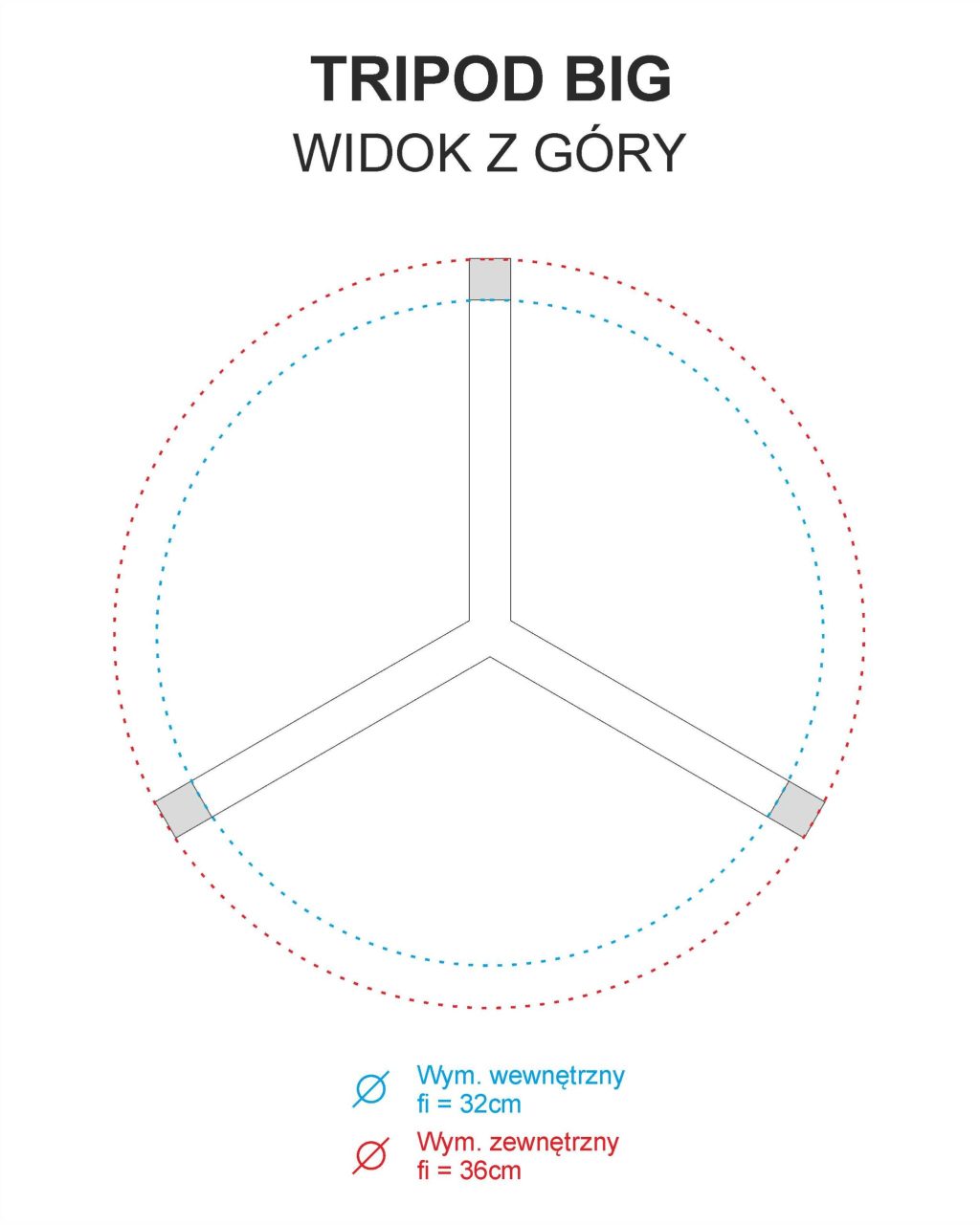 Kwietnik metalowy loft Tripod BIG  M - obrazek 4