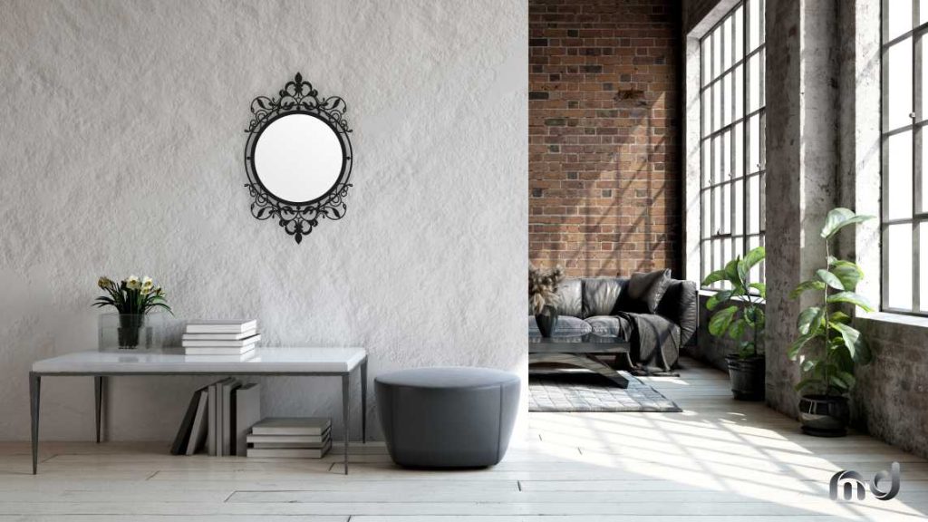 Lustro metalowe Retro Candela 76 cm - obrazek 3