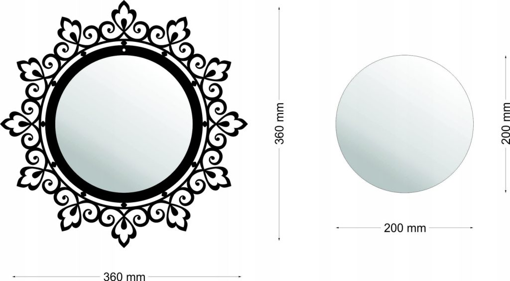 Lustro metalowe Koronka II 36 cm - obrazek 2