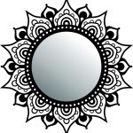 Lustro metalowe Mandala 38x40 cm