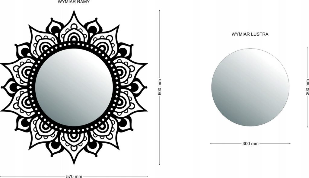 Lustro metalowe Mandala 60 cm - obrazek 2