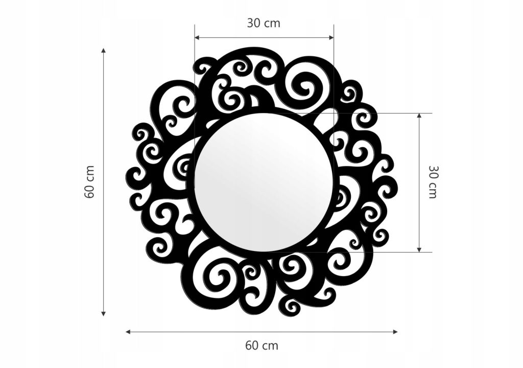 Lustro metalowe Klimt 60 cm - obrazek 2