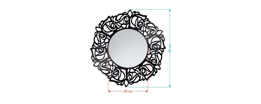 Lustro rama metalowa Bohemia 60 cm - obrazek 2
