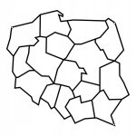 Mapa Polski metalowa ścienna DES033 40 cm