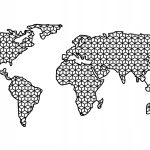 Mapa dekoracja metalowa geometryczna DES011 100 cm