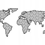 Metalowa mapa świata DES013 100 cm