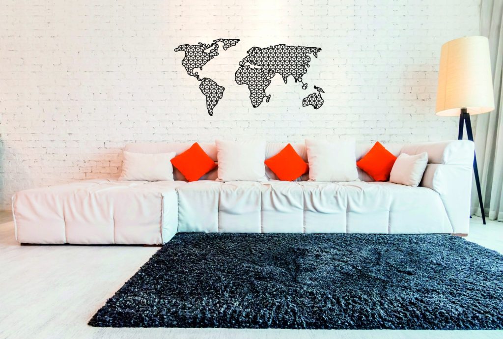 Metalowa mapa świata ścienna DES011 150 cm - obrazek 3