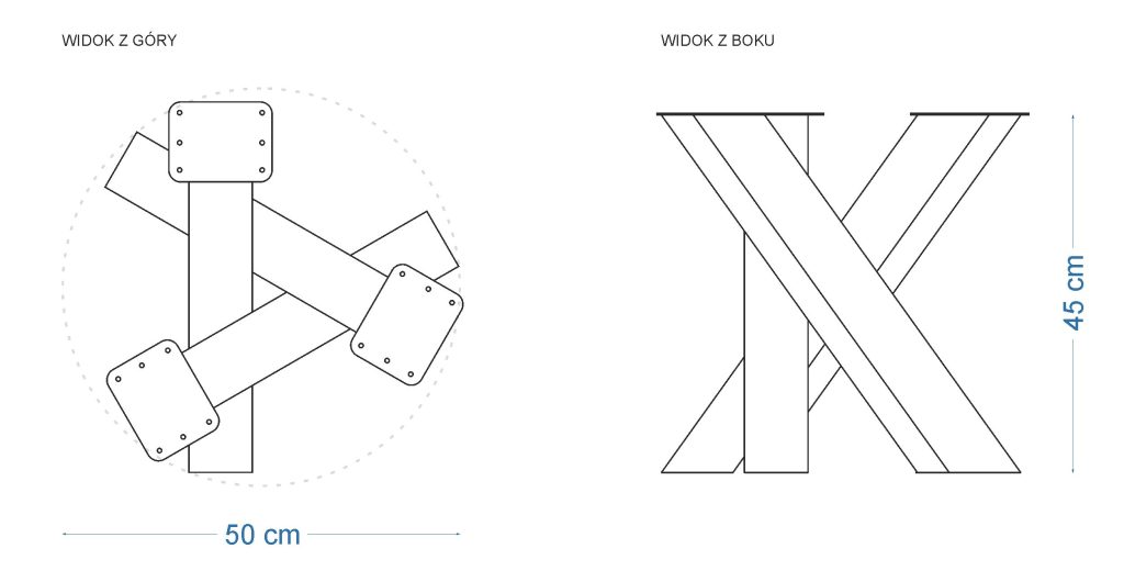 Noga metalowa do stolika Nest - obrazek 3