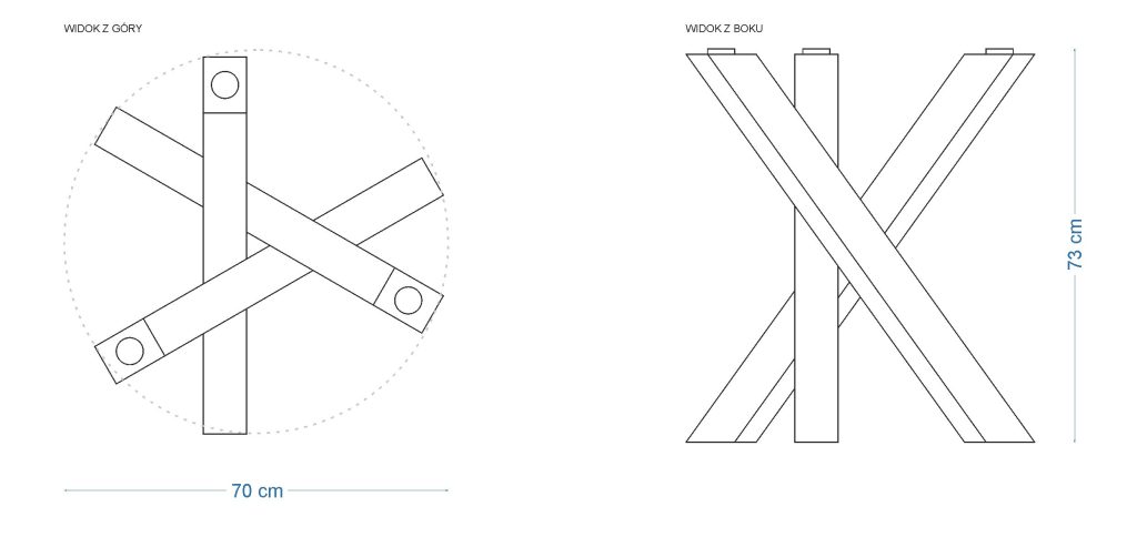 Noga do stołu pod blat szklany Nest - obrazek 3