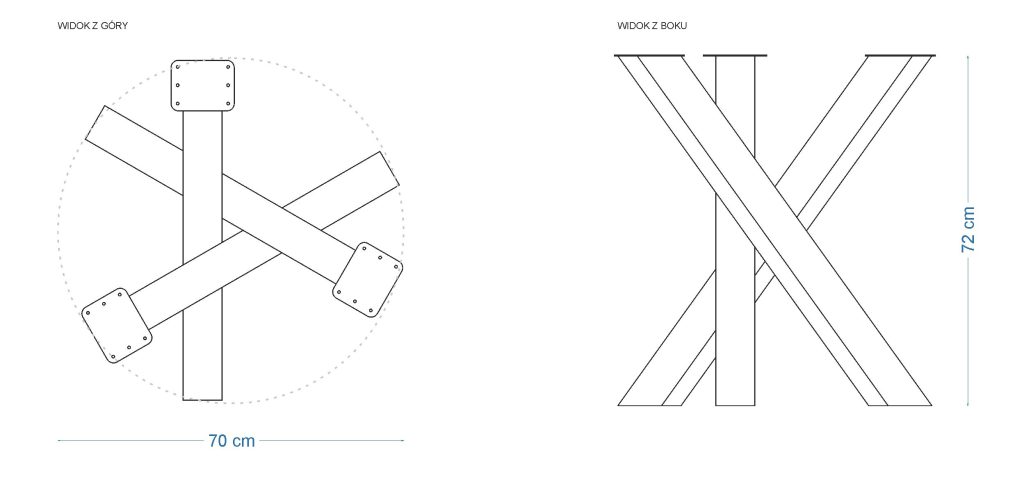 Noga metalowa do stołu Nest - obrazek 3