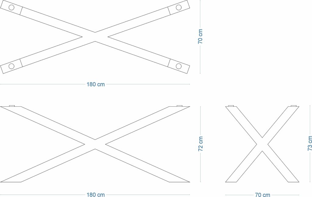 Podstawa do stołu pod blat szklany Pająk XL - obrazek 4