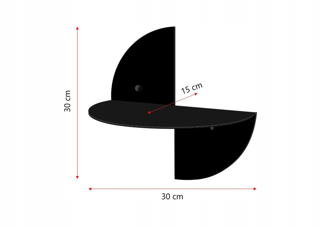 Półka metalowa na książki koło POL014 30 cm - obrazek 3
