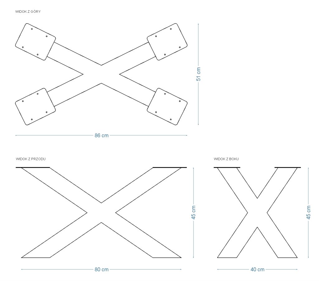 Noga metalowa do stolika Pająk Heavy M - obrazek 3