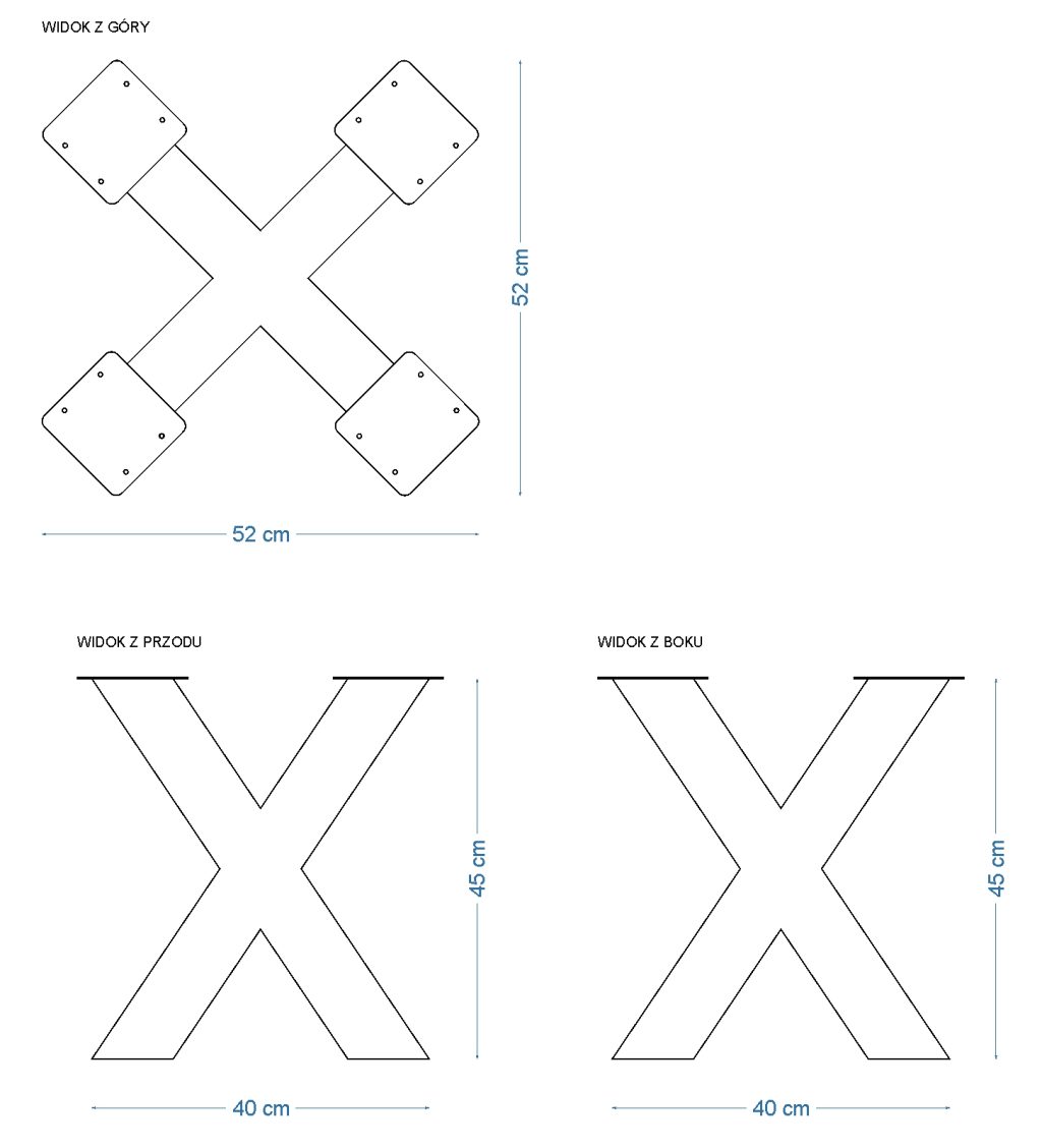 Noga metalowa do stolika Pająk Heavy S - obrazek 3