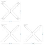 Noga metalowa do stołu pod blat szklany Pająk Szeroki S - obrazek 3