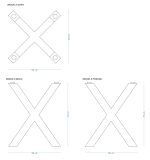 Podstawa do stołu pod blat szklany Pająk Wąski S - obrazek 3