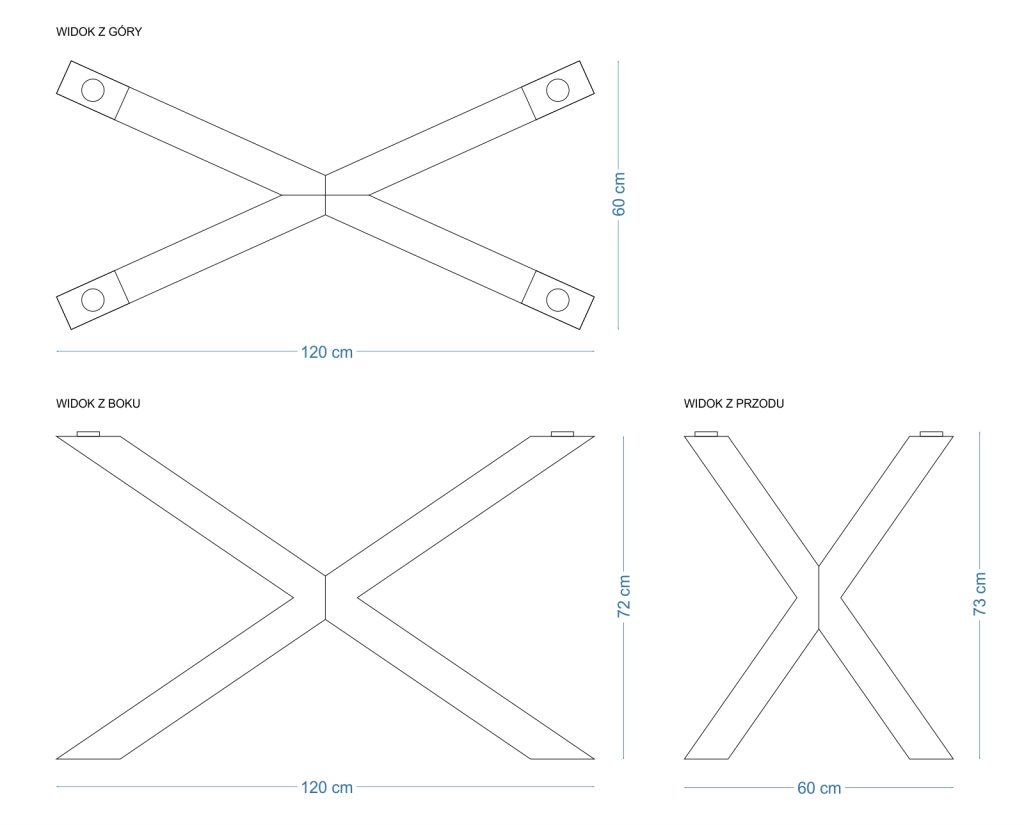 Podstawa do stołu pod blat szklany Pająk Wąski M - obrazek 4