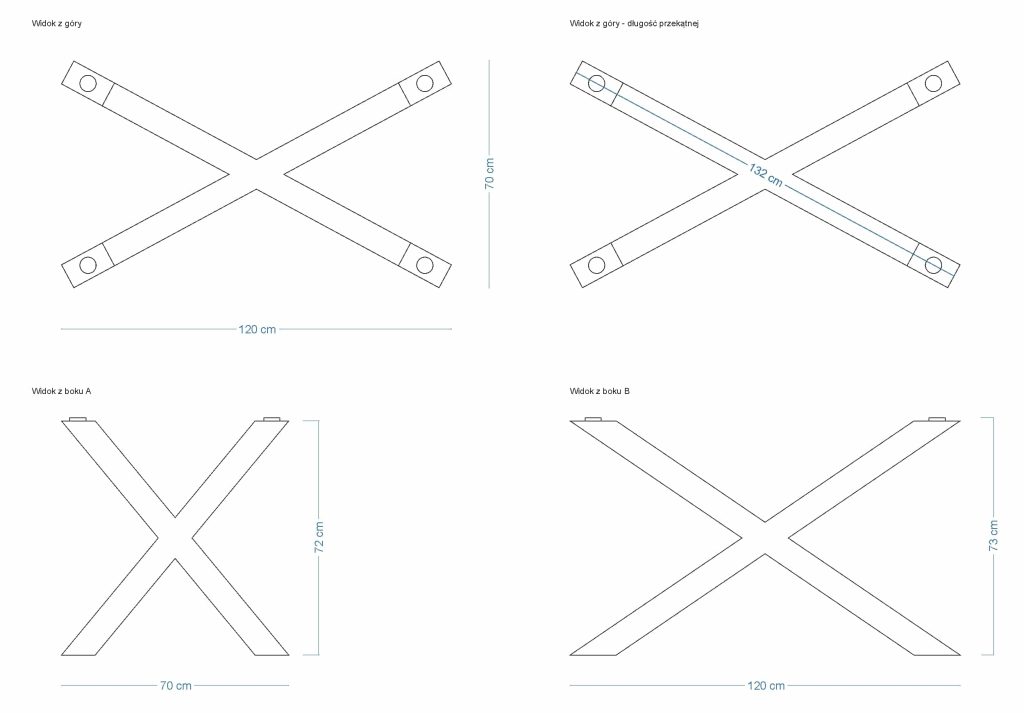 Podstawa do stołu pod blat szklany Pająk M - obrazek 4