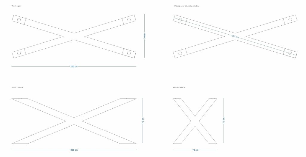 Podstawa do stołu pod blat szklany Pająk XXL - obrazek 4