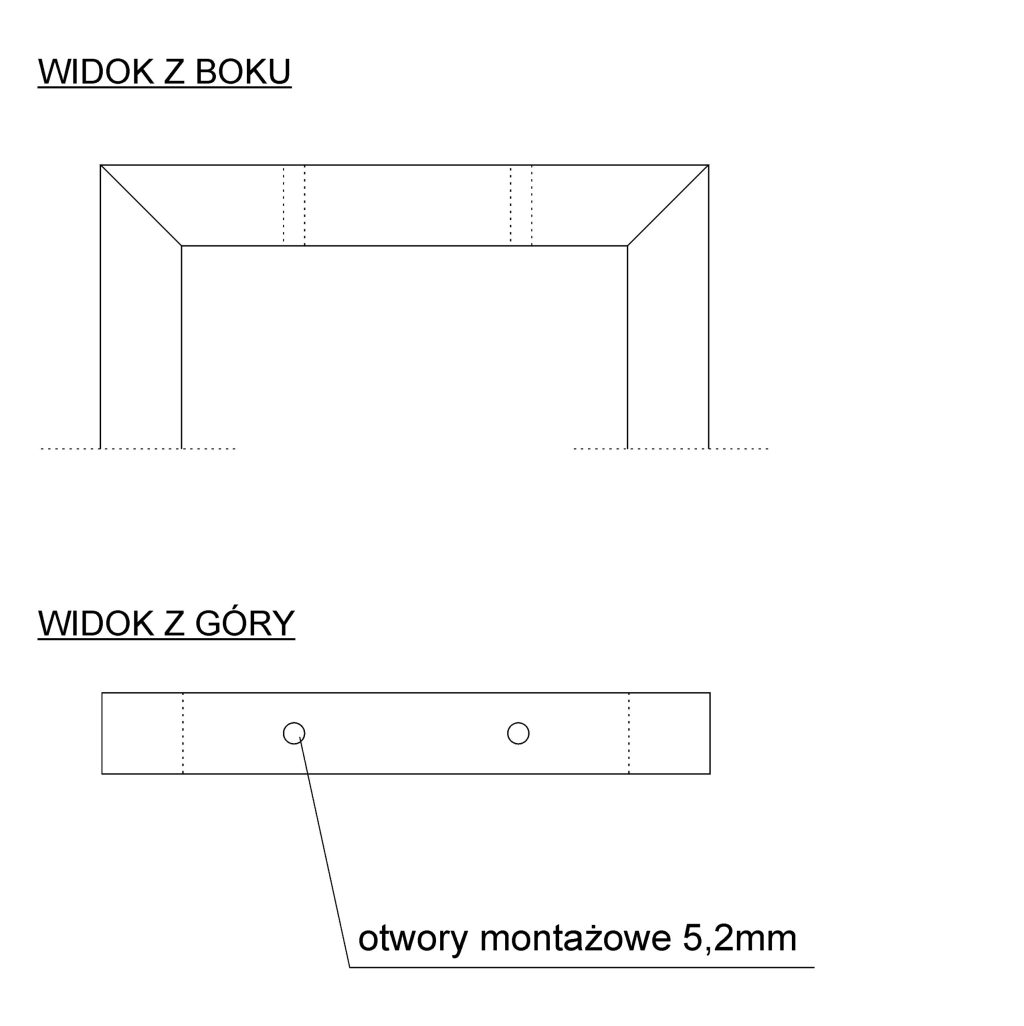 Wieszak na ręczniki sufitowy metalowy podwójny M - obrazek 9