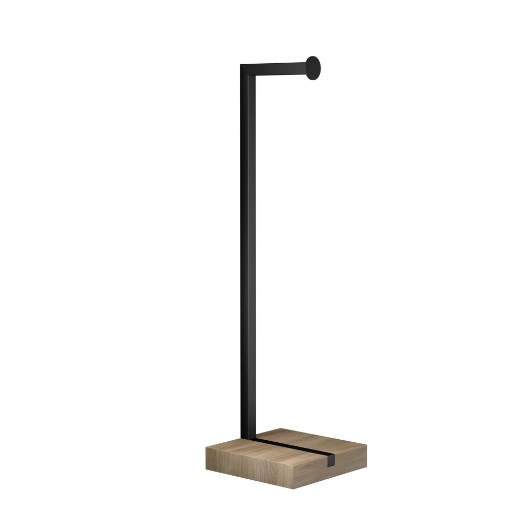 Stojak na papier toaletowy z drewnianą podstawą - obrazek 3