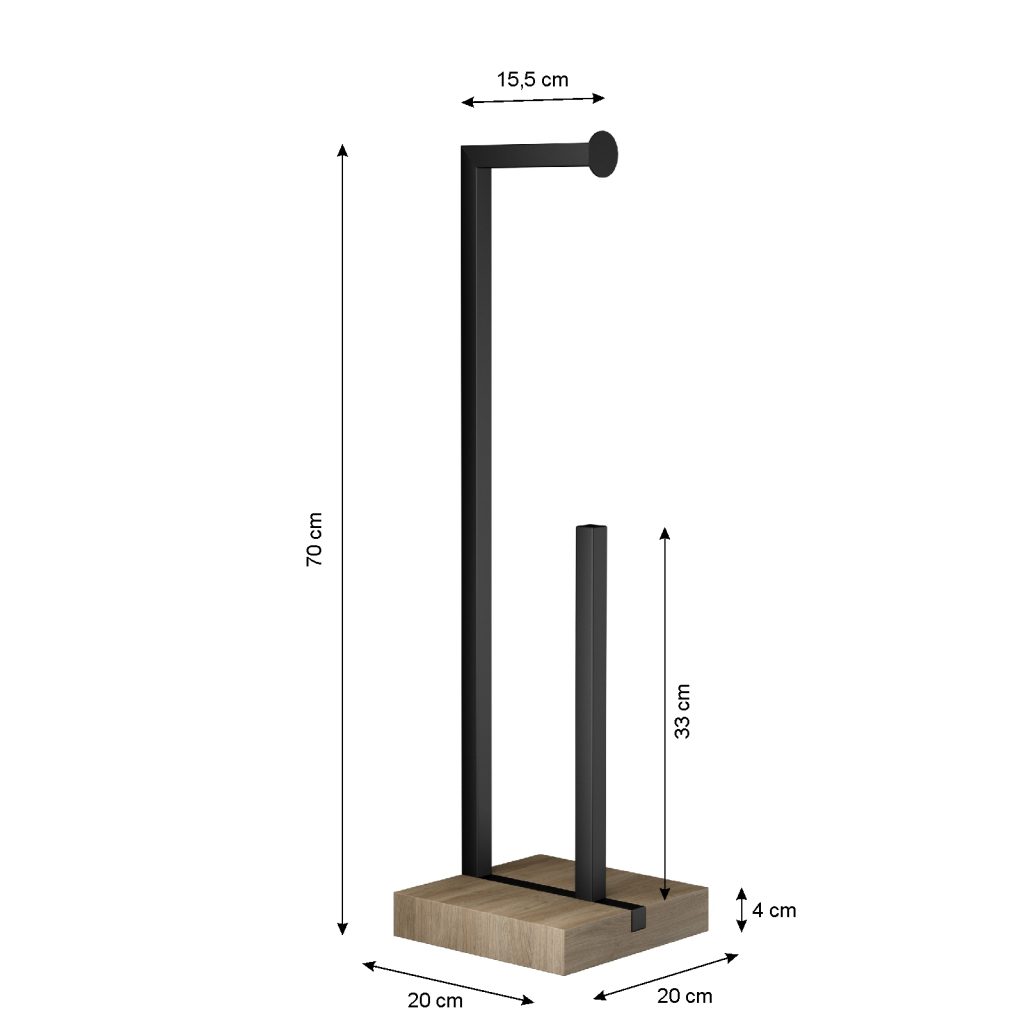 Stojak na papier toaletowy i zapas z drewnianą podstawą - obrazek 2