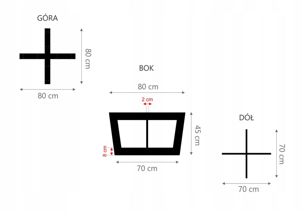 Noga do stolika Tectum Side L - obrazek 2