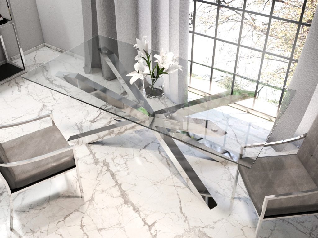 Noga do stołu pod blat szklany Pająk Chrom L - obrazek 3