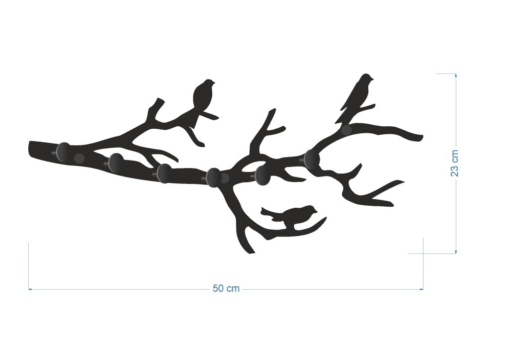 Wieszak metalowy ścienny Gałąź WIE112 50 cm - obrazek 5