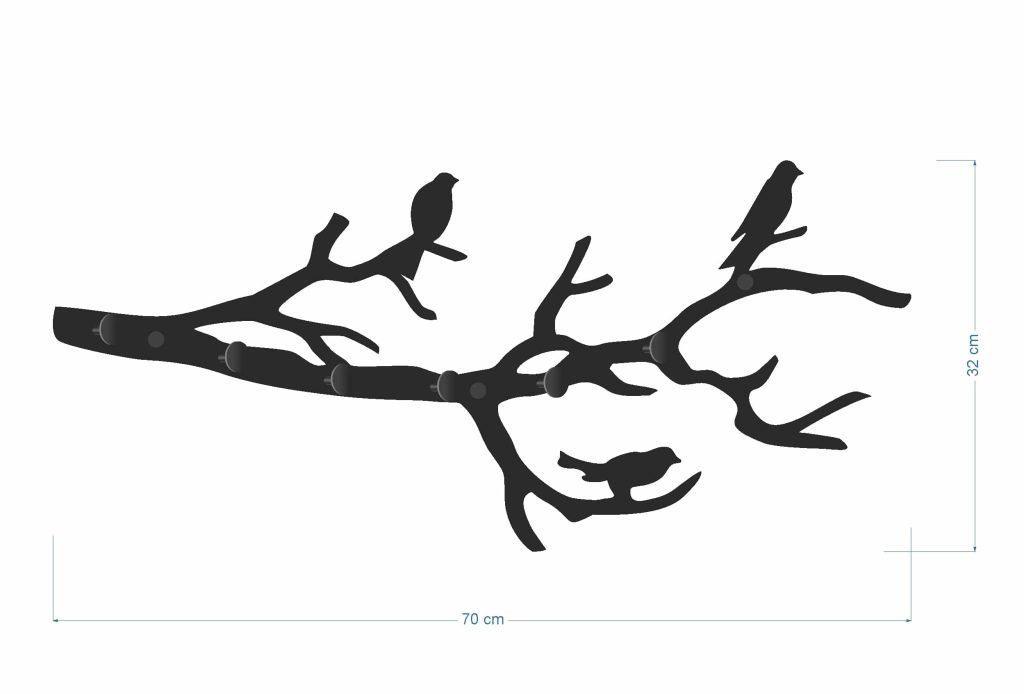Wieszak metalowy ścienny Gałąź WIE112 70 cm - obrazek 5