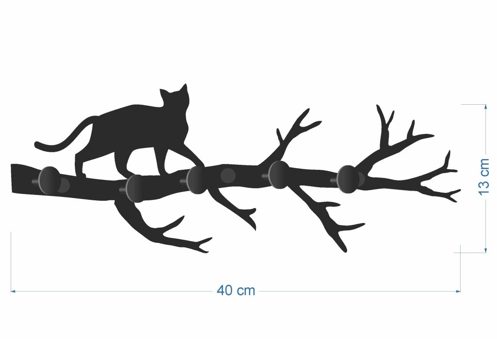 Wieszak metalowy ścienny Gałąź WIE122 40 cm - obrazek 5