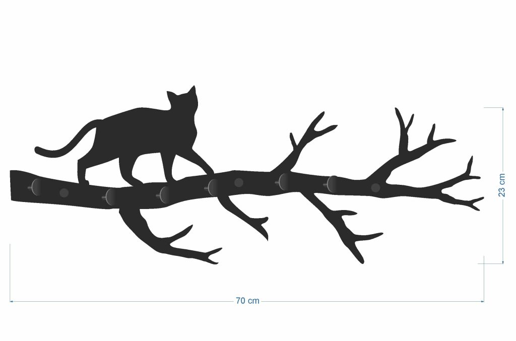 Wieszak metalowy ścienny Gałąź WIE122 70 cm - obrazek 5