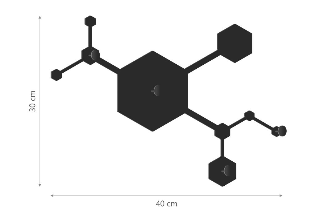 Wieszak ścienny metalowy Parts WIE154 40 cm - obrazek 4