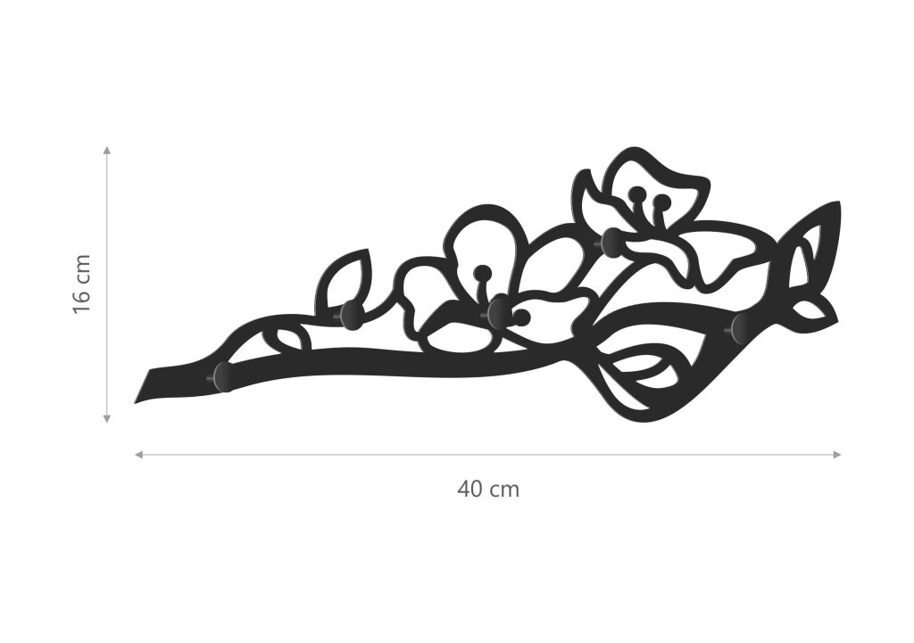 Wieszak ścienny metalowy Wiśnia WIE155 40 cm - obrazek 4