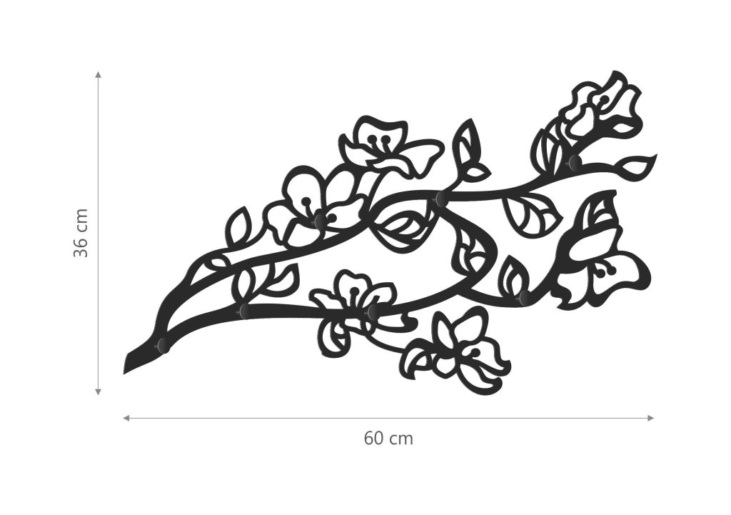 Wieszak ścienny metalowy Wiśnia WIE155 60 cm - obrazek 4