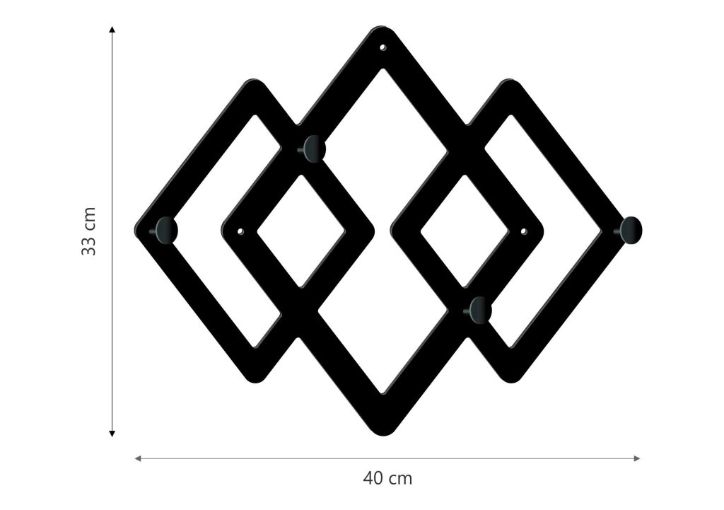 Wieszak ścienny metalowy Geometric WIE158 40 cm - obrazek 2