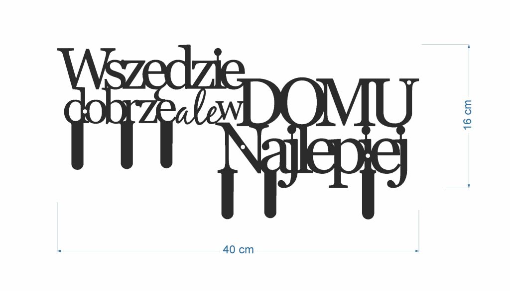 Wieszak metalowy na ubrania Wszędzie dobrze 40 cm - obrazek 3